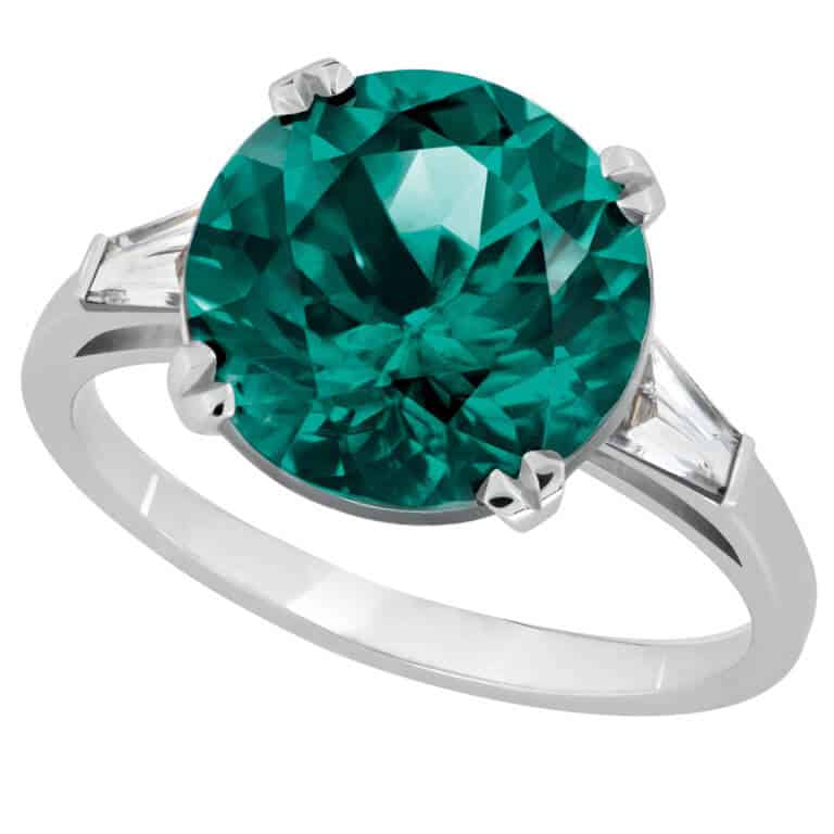 Lionel Meylan Créations - Bague sertie d’une tourmaline verte et diamants