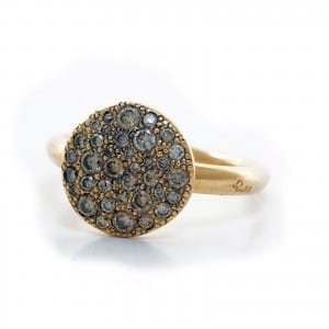 Bague en or rose avec diamants bruns