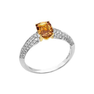 Bague saphir orange non chauffé