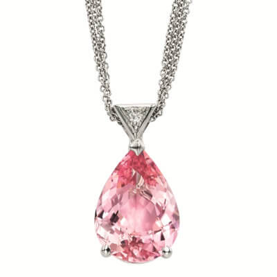White gold necklace with Morganite pendant