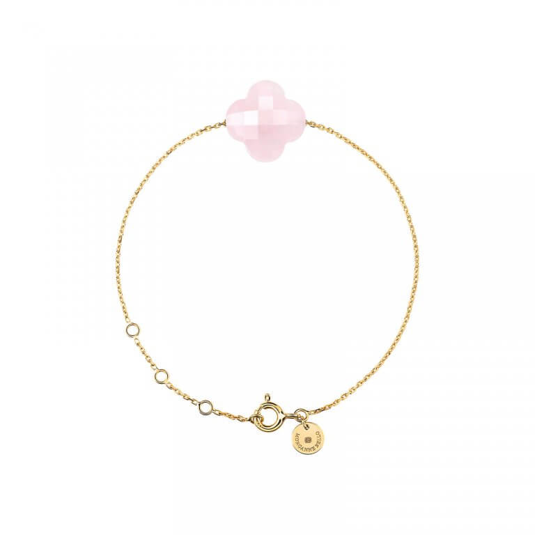 Morganne Bello - Bracelet in yellow gold with pink quartz