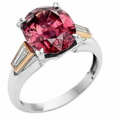 Pink zircon ring
