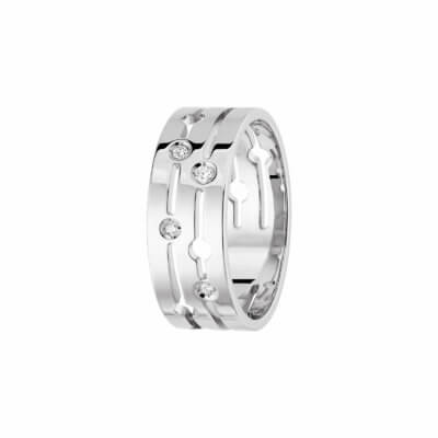 Bague Pulse dinh van moyen modèle or blanc et diamants