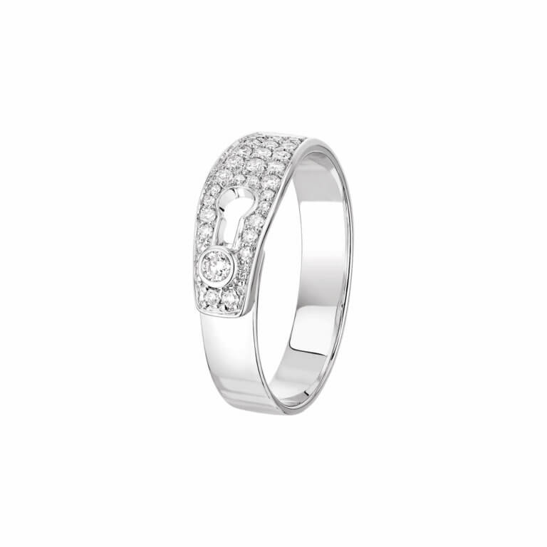 Dinh Van - Bague Serrure or blanc et diamants