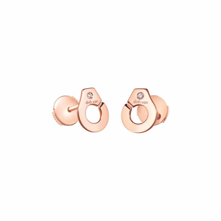 Dinh Van - Menottes dinh van R7,5 studs pink gold and diamonds