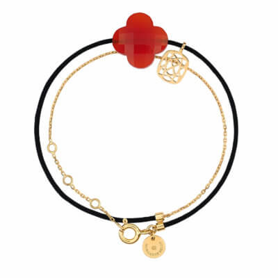 Yellow gold and cornelian bracelet