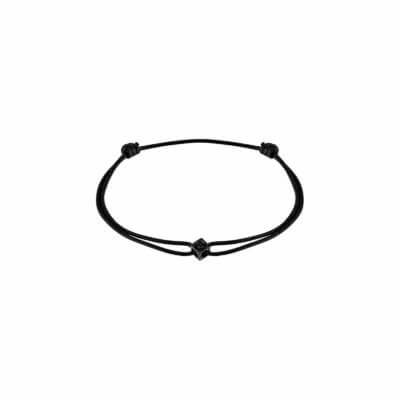Bracelet sur cordon Le Cube Diamant titane noir et diamant noir