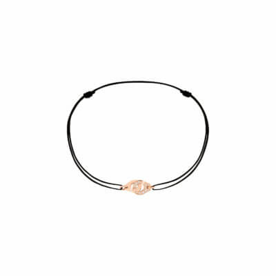 Bracelet sur cordon Menottes dinh van R8 or rose et diamants