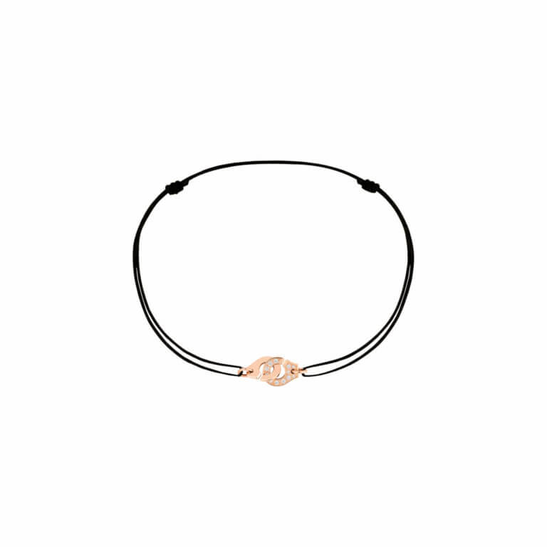 Dinh Van - Bracelet sur cordon Menottes dinh van R8 or rose et diamants