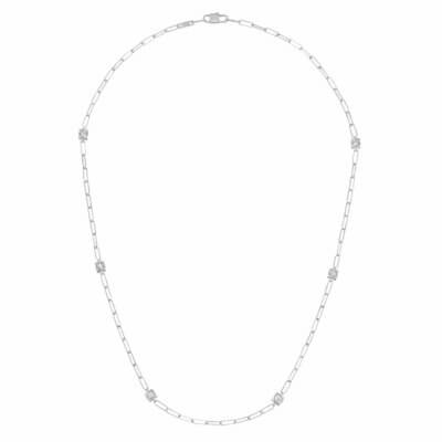 Collier Le Cube Diamant or blanc et diamants