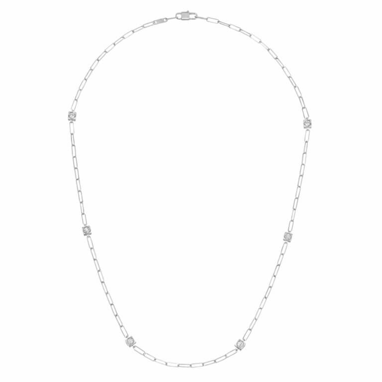Dinh Van - Collier Le Cube Diamant or blanc et diamants