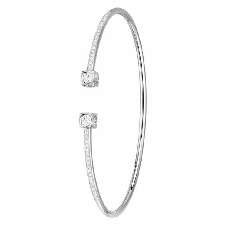 Dinh Van - Bracelet Le Cube Diamant grand modèle or blanc et diamants