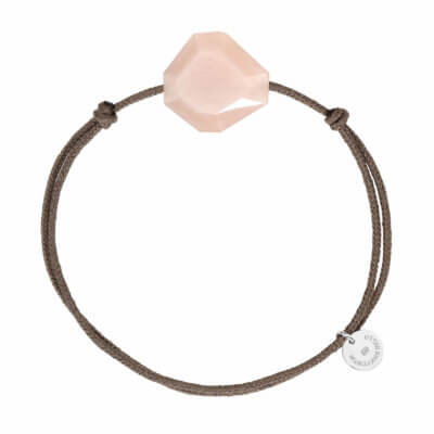 Gem-Gem cord bracelet taupe and aventurine peach