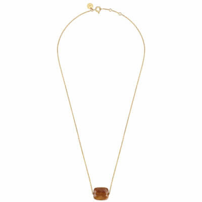 Friandise oversize 750 yellow gold necklace, set with a pillow cut stone