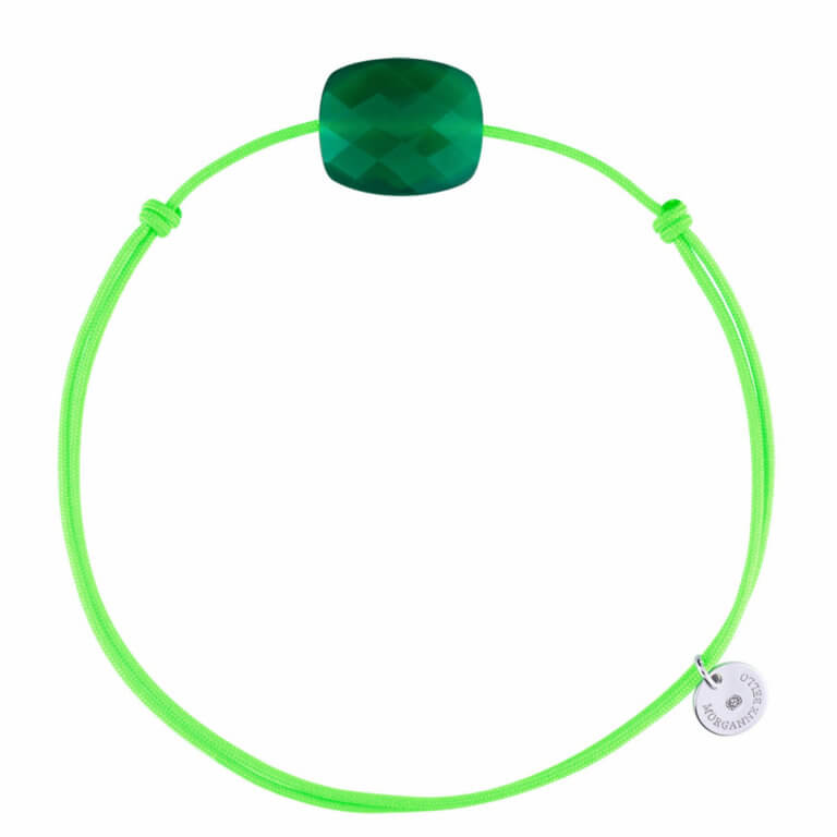 Morganne Bello - Neon candy neon green bracelet with a green agate