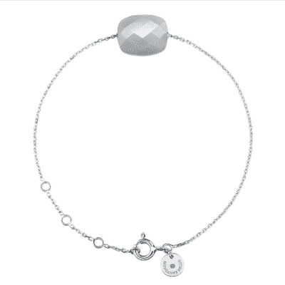 Cushion treat bracelet in 750 white gold with a moonstone