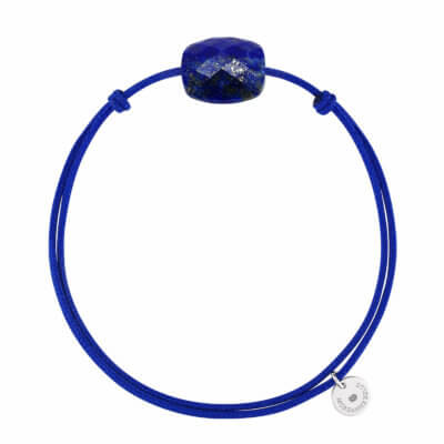 Treats Cushion bracelet on royal blue cord with lapis lazuli