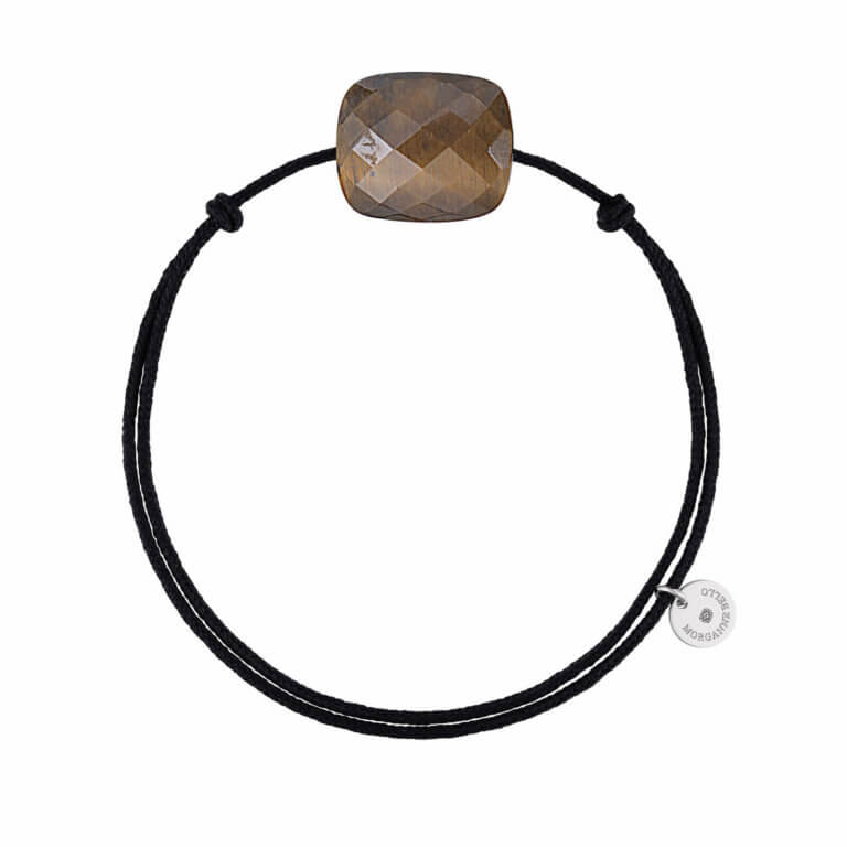 Morganne Bello - Candy, black cord bracelet cushion tiger eye