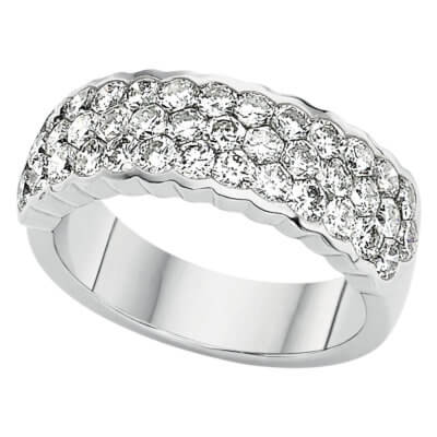 Bague en or blanc 3 rangs