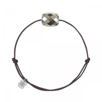 Friandise Bracelet sur cordon chocolat avec coussin Pyrite