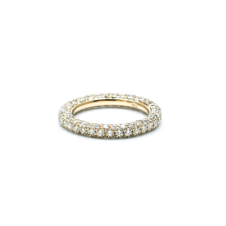 Bague en or jaune 750 avec 175 diamants