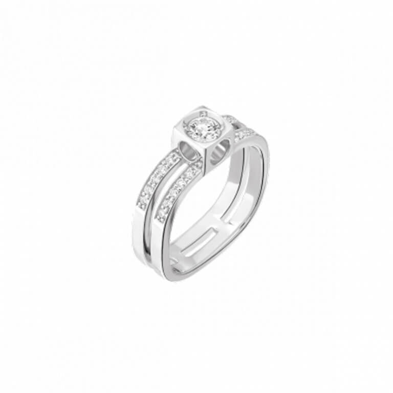 Dinh Van - Bague Le Cube Diamant grand modèle pavée