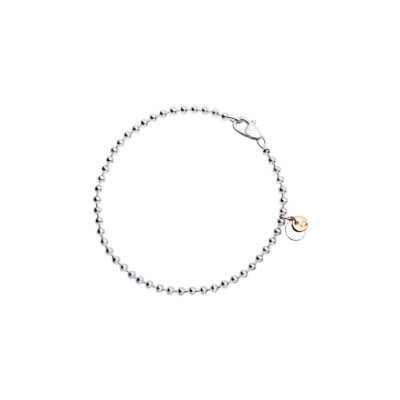 Bollicine ball mesh bracelet in 925 silver with silver plate and 375 rose gold