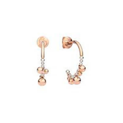 Bollicine small hoop earrings in 375 pink gold and 925 silver