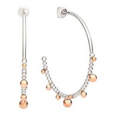 Bollicine créoles grand modèle en or rose 750 et argent 925