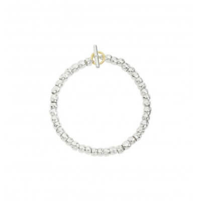 Granelli bracelet grains en argent 925 avec un anneau brisé en or jaune 750