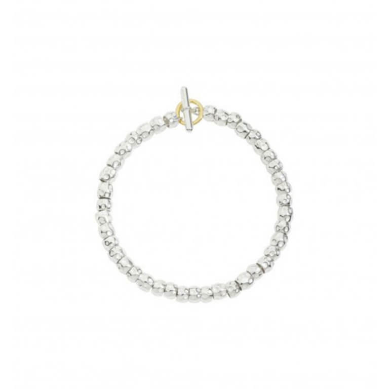 Dodo - Granelli bracelet in silver 925 with a split ring in 750 yellow gold