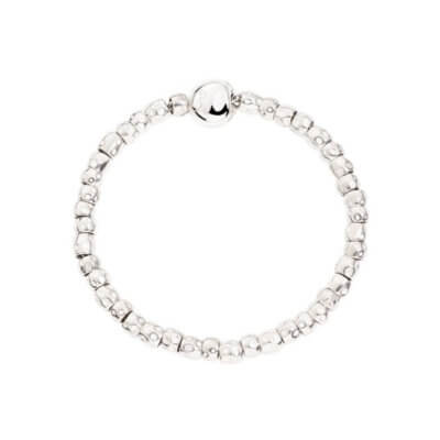 Granelli bracelet grains et fermoir pepita en argent 925 avec anneau brisé en or rose 375