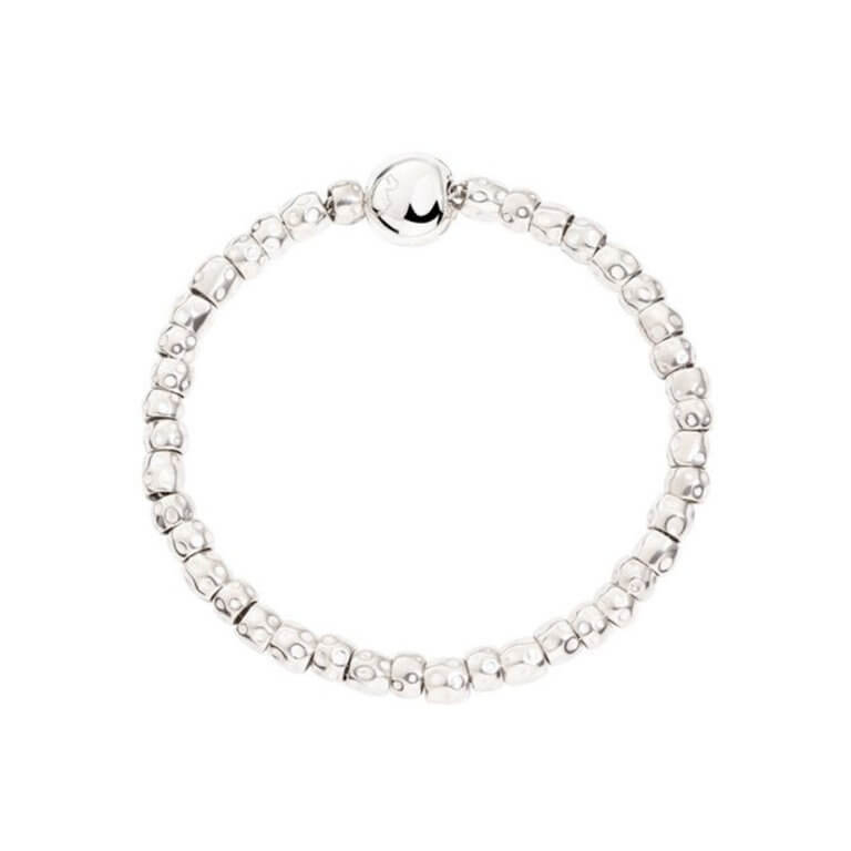 Dodo - Granelli bracelet grains et fermoir pepita en argent 925 avec anneau brisé en or rose 375