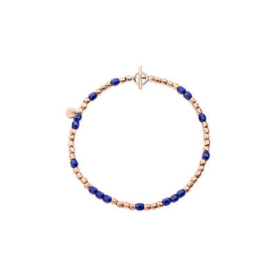 Granelli bracelet mini en or rose 750 et céramique bleue