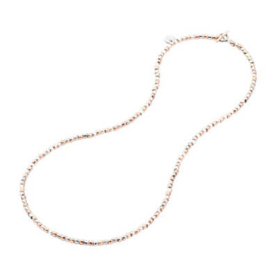 Granelli mini grain necklace in 375 pink gold and 925 silver