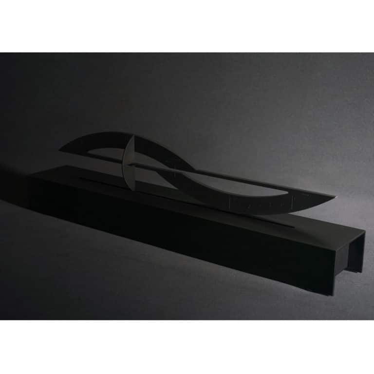 Around Five - Sculpture du Temps aluminium brossé anodisé noir