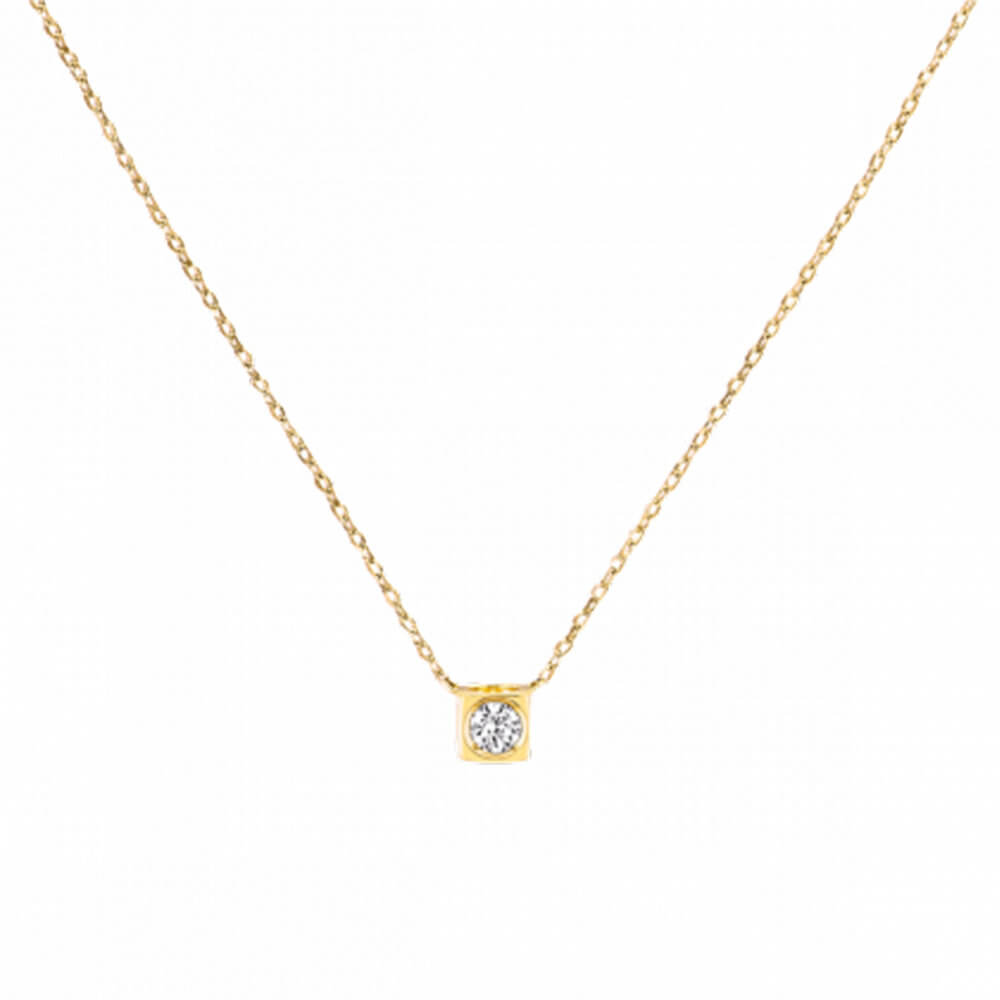 Le Cube diamant collier