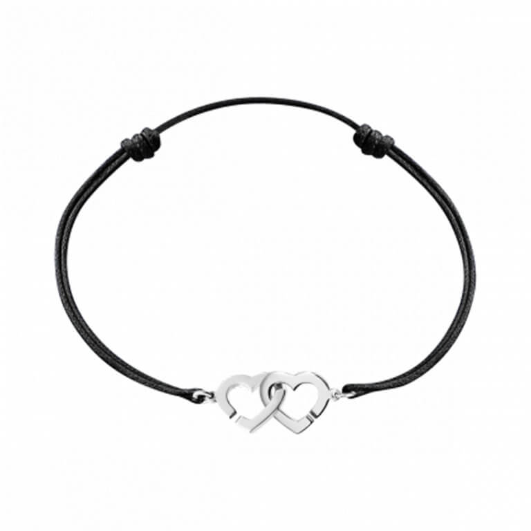 Dinh Van - Double coeurs R9 bracelet sur cordon