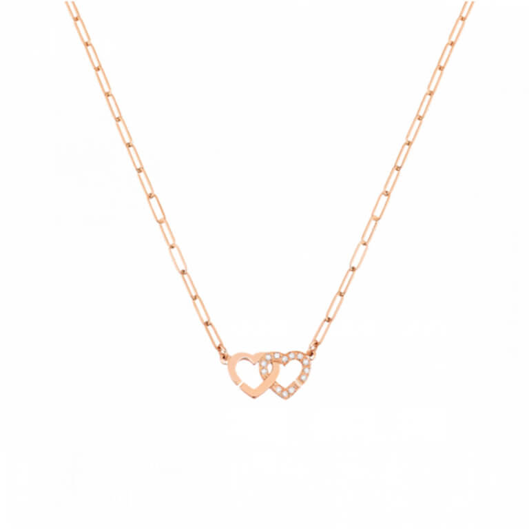 Dinh Van - Double cœurs R9 collier chaine maille S