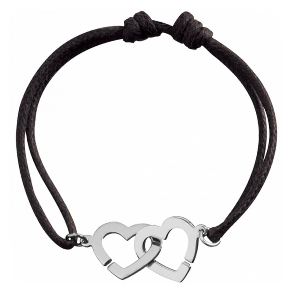 Double coeurs bracelet sur cordon