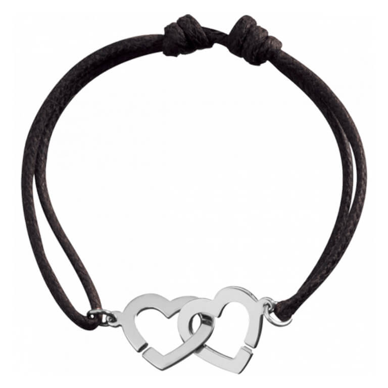 Dinh Van - Double coeurs bracelet sur cordon