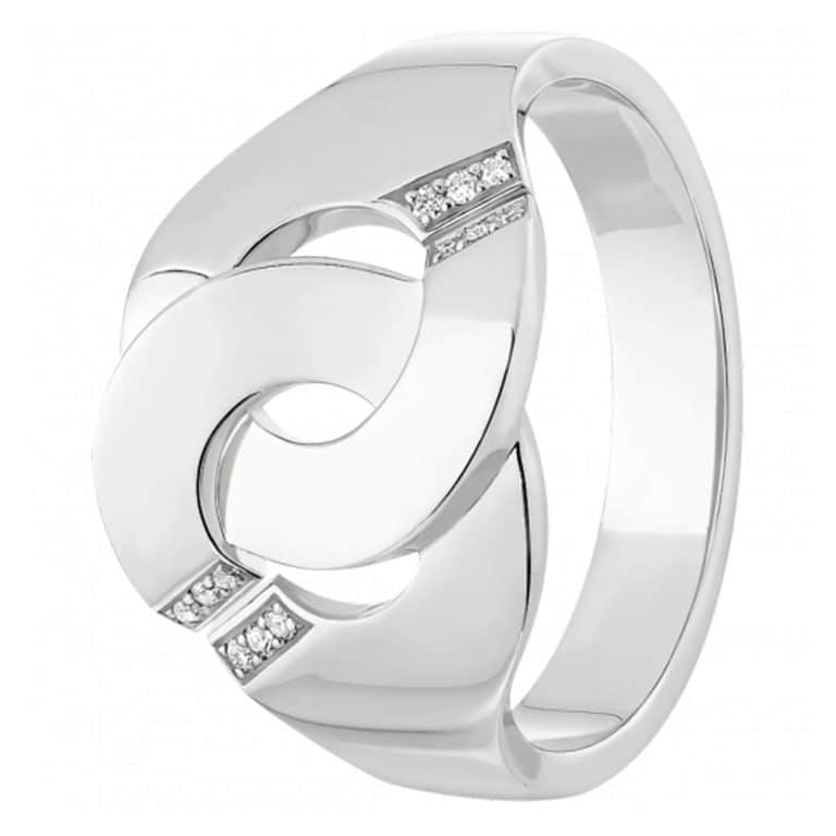 Dinh Van - Menottes bague en or blanc sertie de diamants