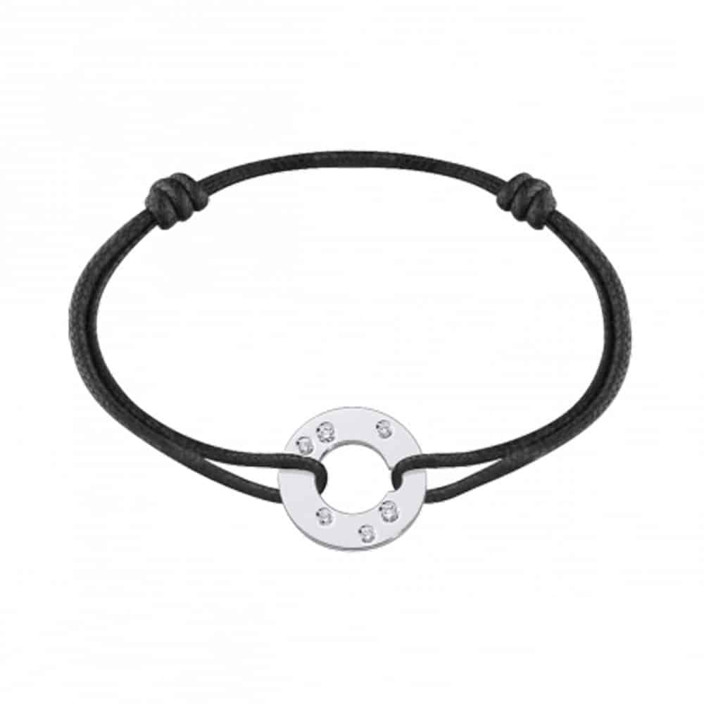 Cible en or blanc sur cordon