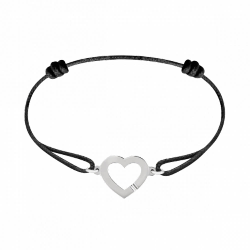 Coeur bracelet sur cordon