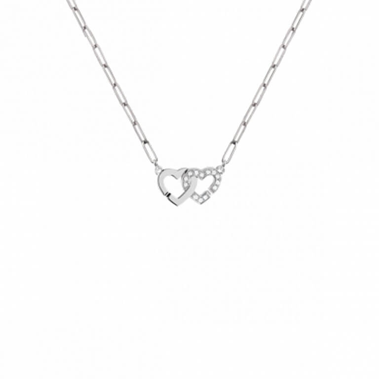 Dinh Van - Double coeurs R9 collier chaine maille S