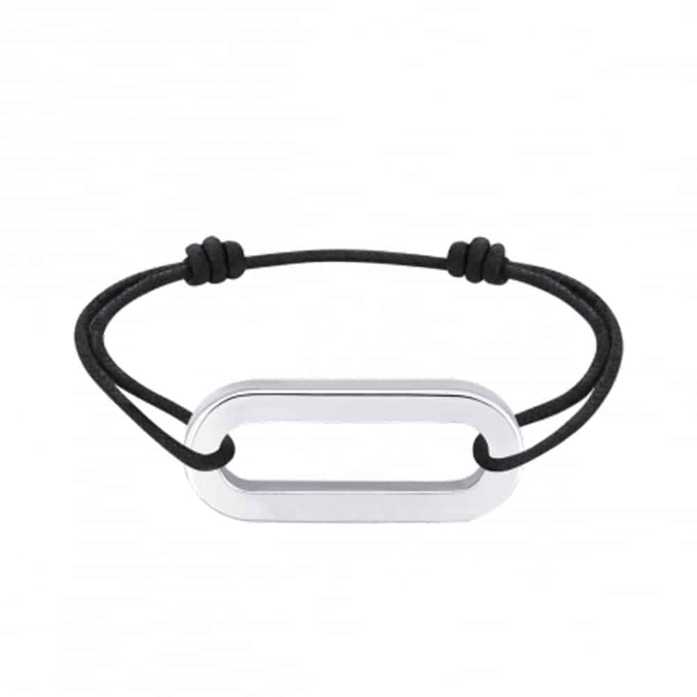 Maillon XL en argent sur cordon