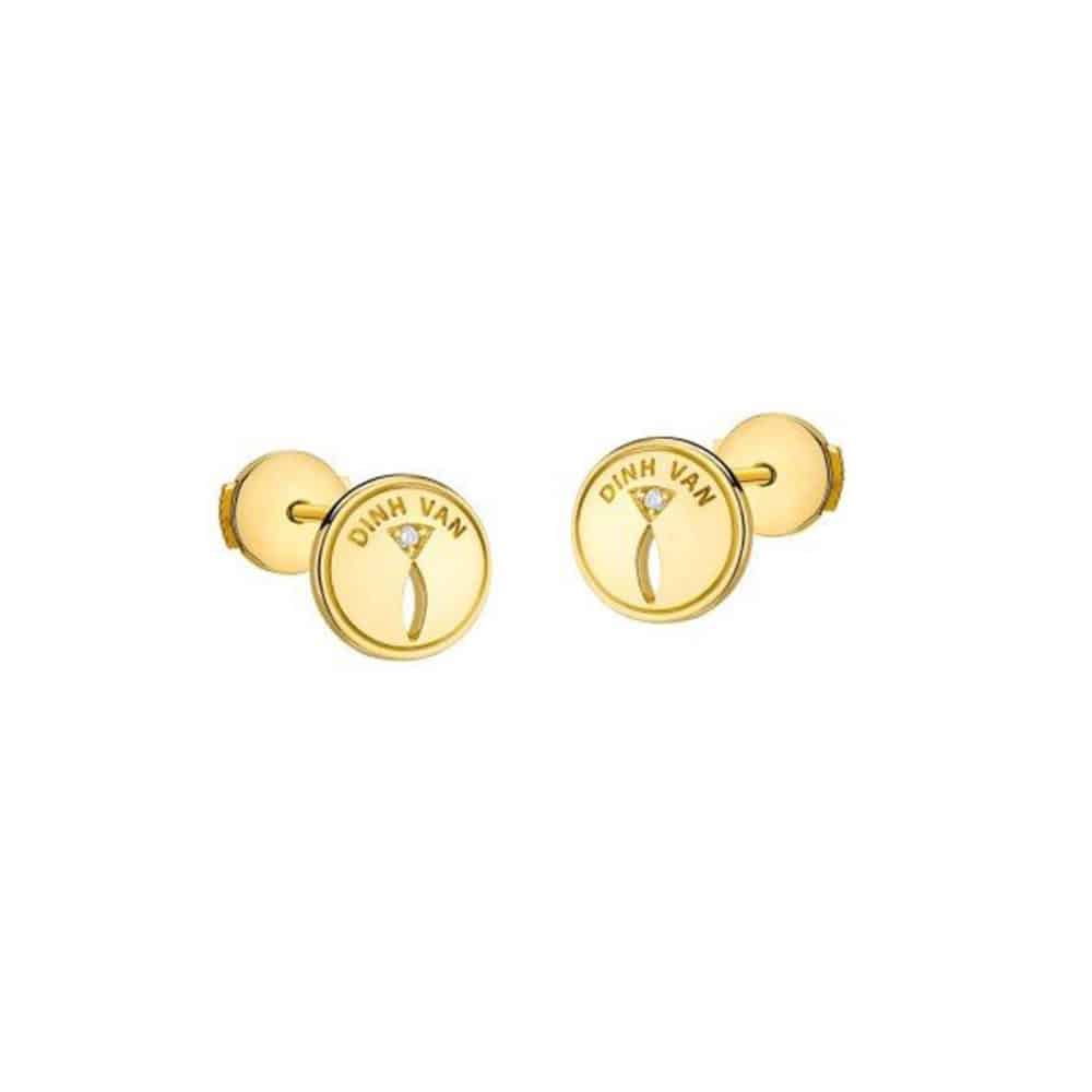 Punaise boucles d’oreilles en or jaune