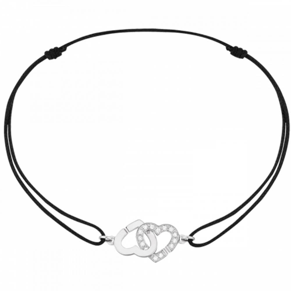 Double cœurs R9 Bracelet sur cordon