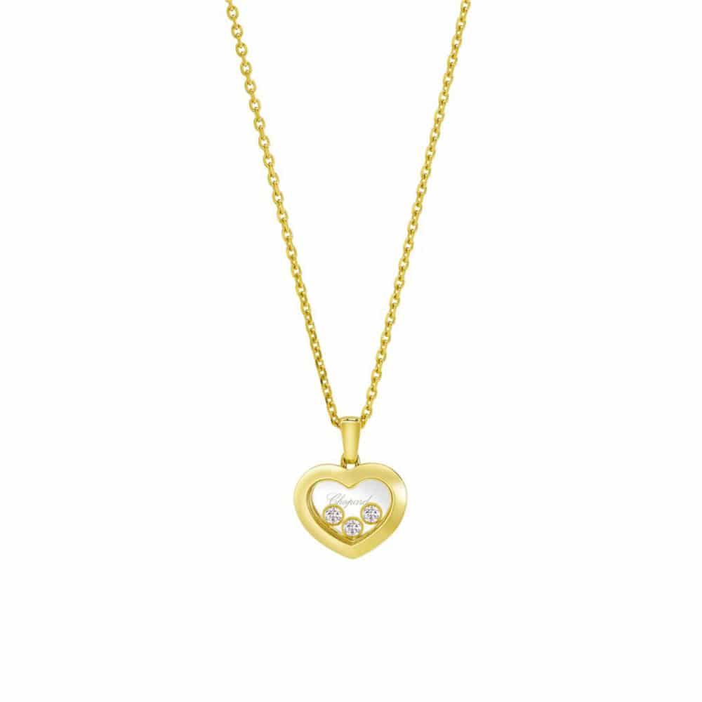 Happy Diamonds collier en or jaune avec pendentif coeur