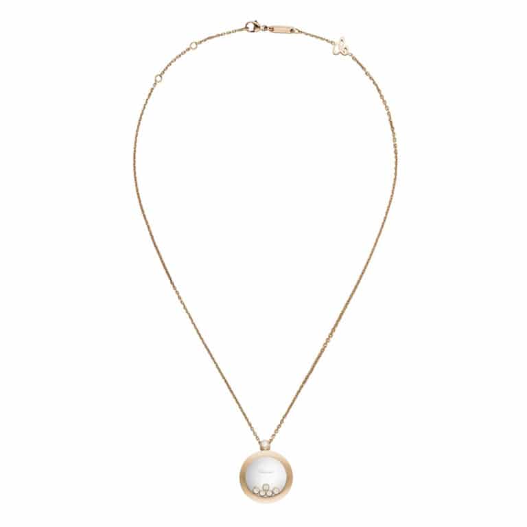Chopard - Happy Diamonds collier en or rose avec pendentif de forme ronde